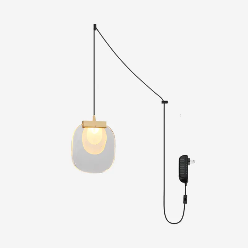 Virelli Lampe Pendante Abat-jour en Verre Ondulé Accent Doré Scandi LED