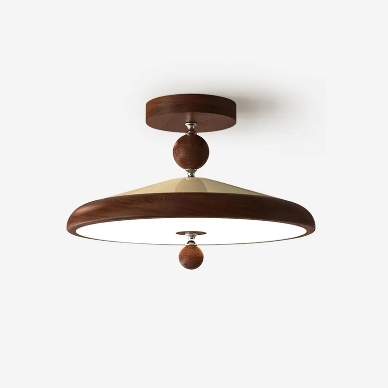 Belano Lampe Plafond Ronde Cadre en Bois