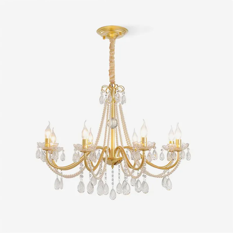 Elysion Lustra Chandelier Cristal Doré Élégant