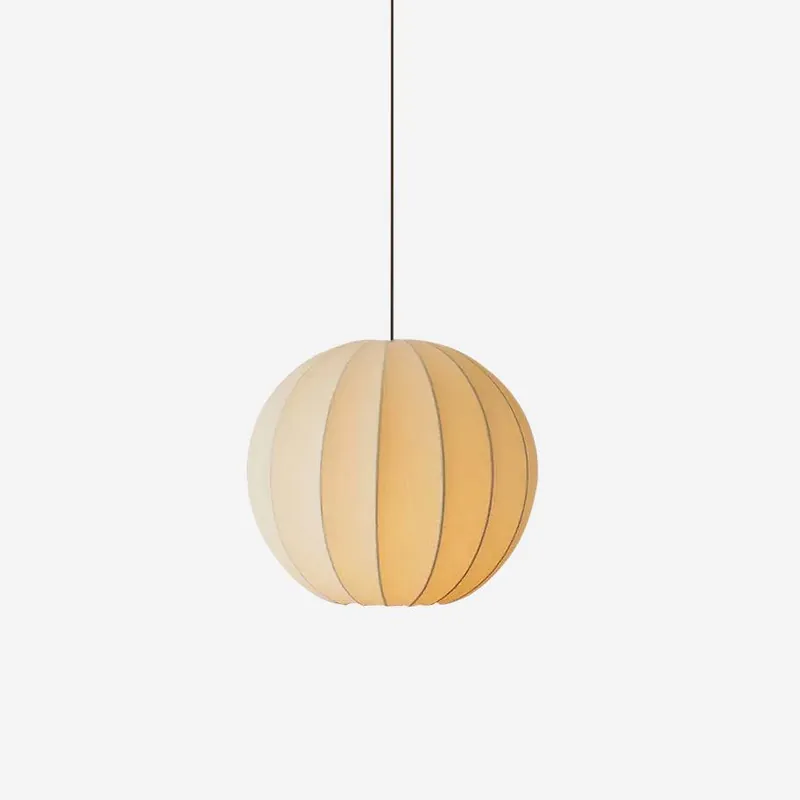 Aura Lampe Pendante Moderne Globe Côtelé Soie