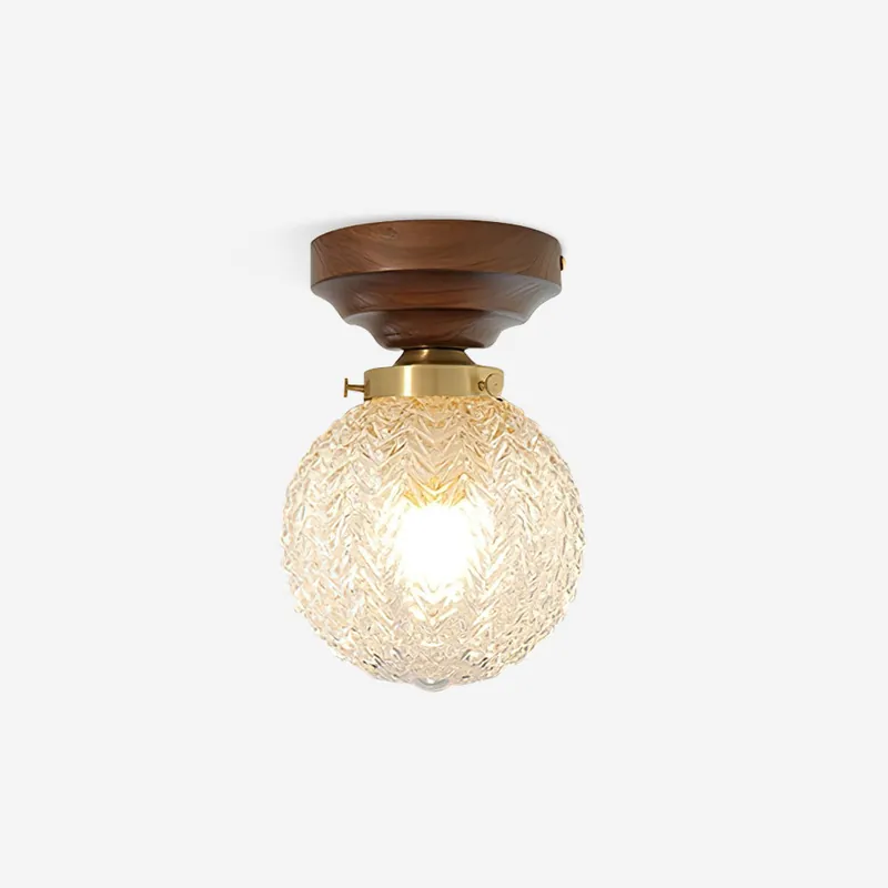 Pavo Plafonnier Verre Transparent Abat-jour Globe