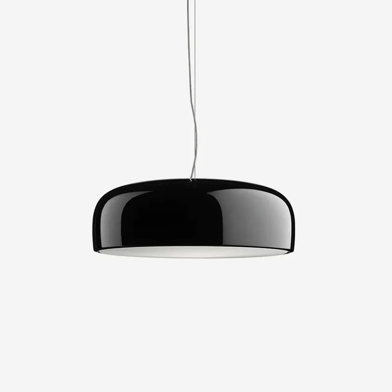 Letifly Lustre Pendentif Dôme Noir Brillant