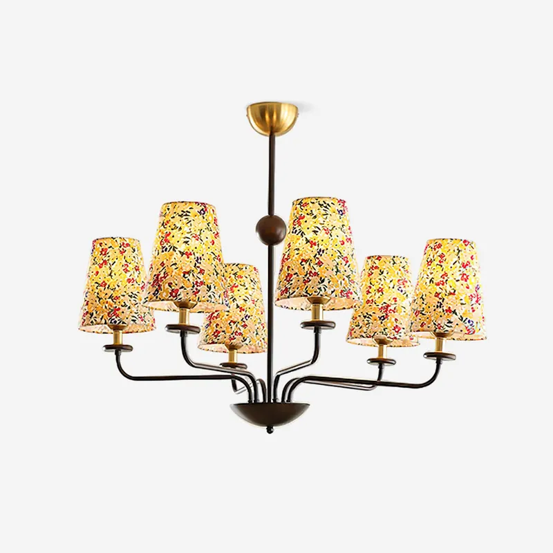 Siena Lustre Abat-jour en Tissu Floral Six Bras