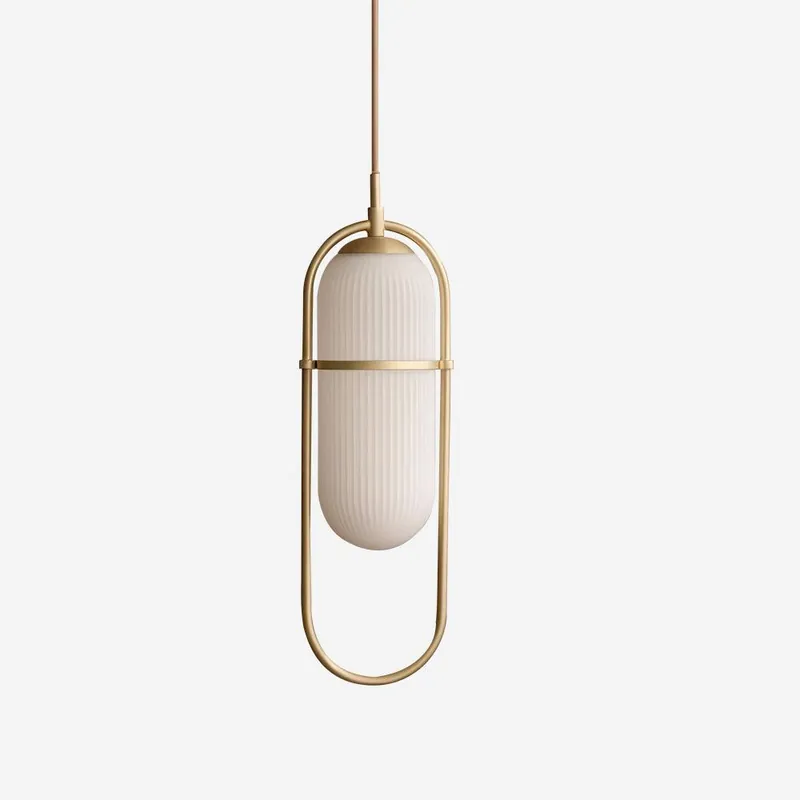 Zesta Lampe Suspendue Verre Rainuré Minimaliste