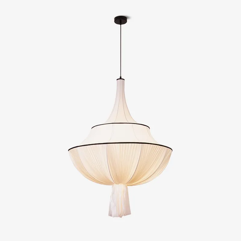 Meduse Lampe Suspendue Tissu Plissé Superposé