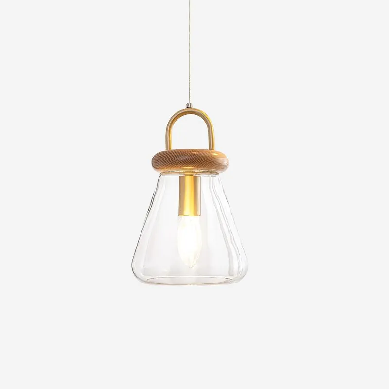 Jars Lampe Pendante Verre Bois Minimaliste
