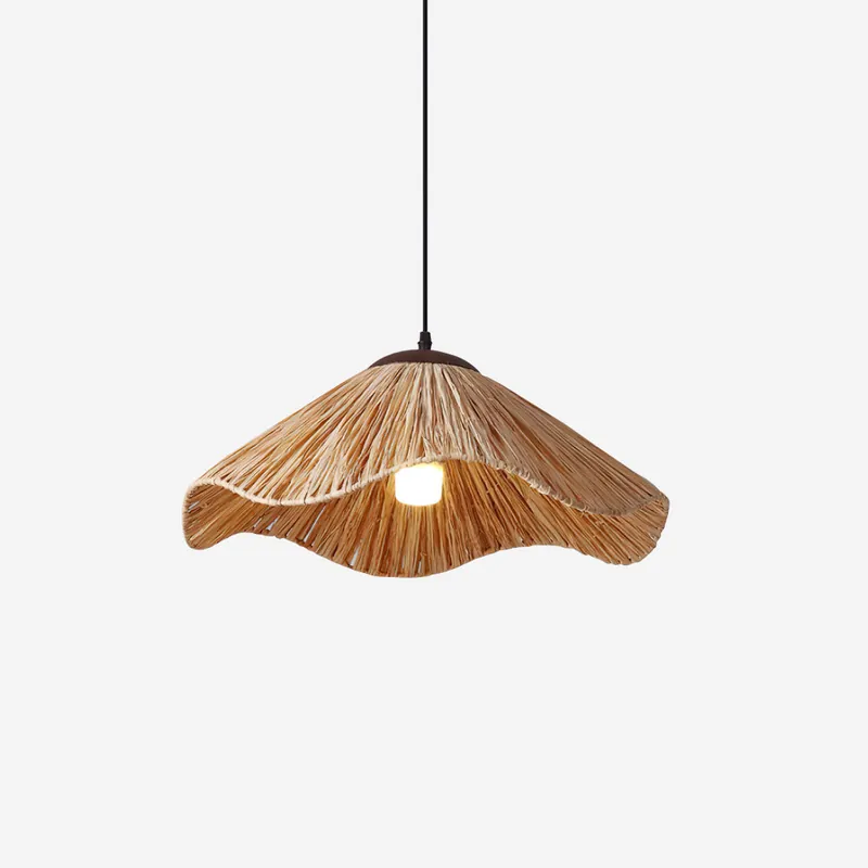 Nikita Lampe Pendante Rattan Organique Ondulée