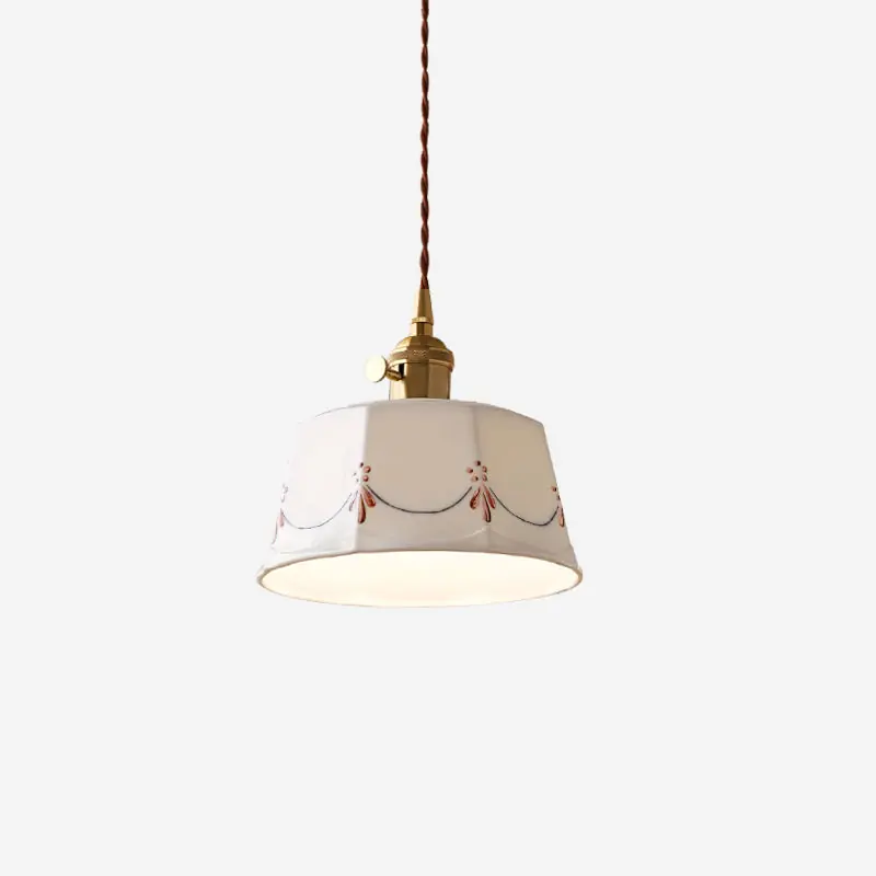 Eliana Suspension Main Peint Florale Verre Vintage