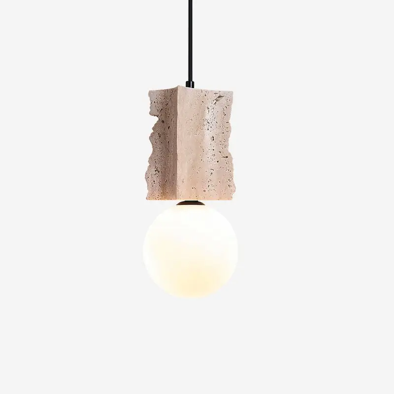 Ritta Lampe Pendentive Irrégulière en Travertin