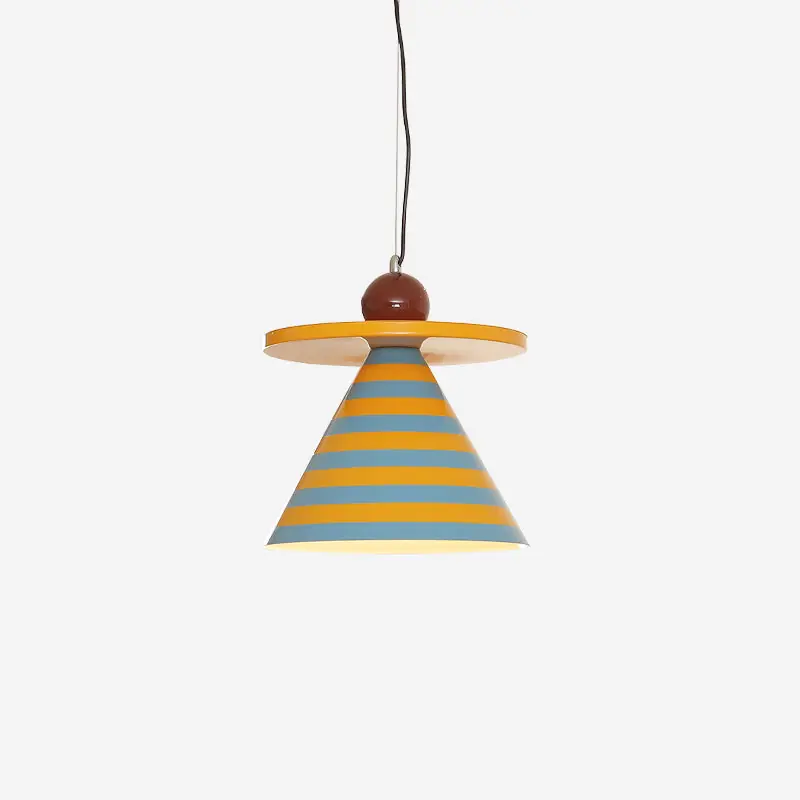 Riva Lampe Pendentive Conique Rayée Ludique Vibrante