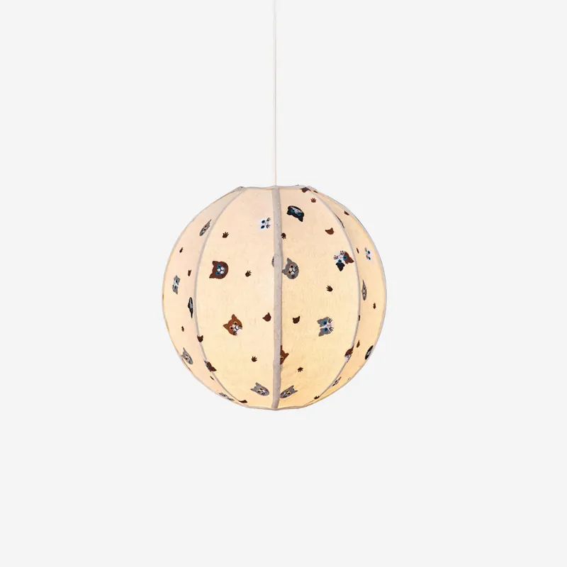 Jayne Suspension Lampe en Tissu Motif Chat Fantaisiste