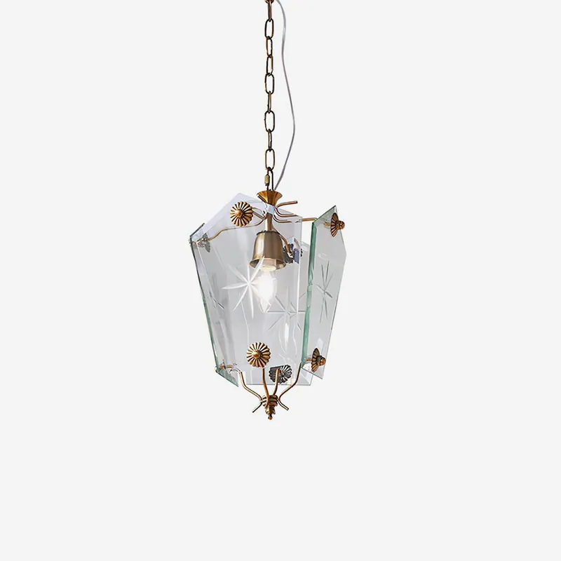 Vintage Suspension Lampe Verre Style Matcha