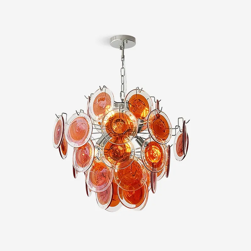 Neuvy Lustre Disques en Verre Iridescent