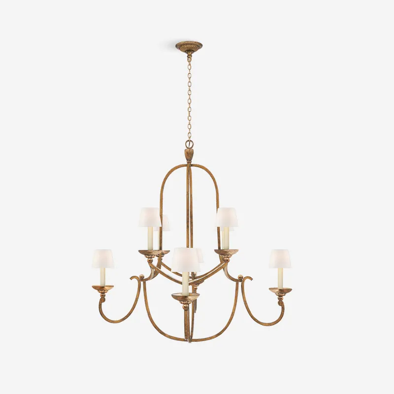 Flemish Lustre Fer Courbé Élégance