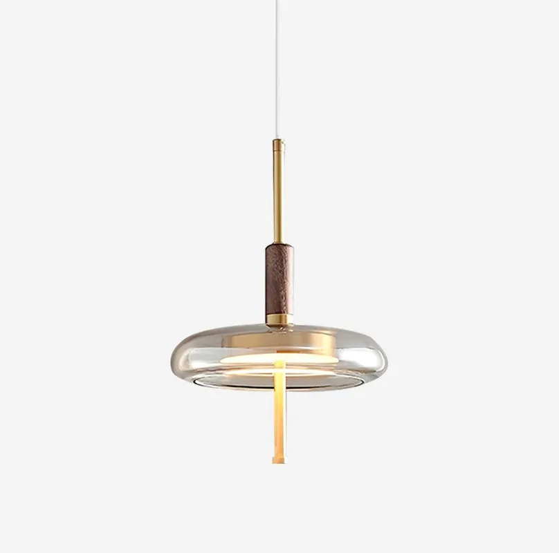 Redondo LED-Hängelampe mit Halo-Disk aus Glas