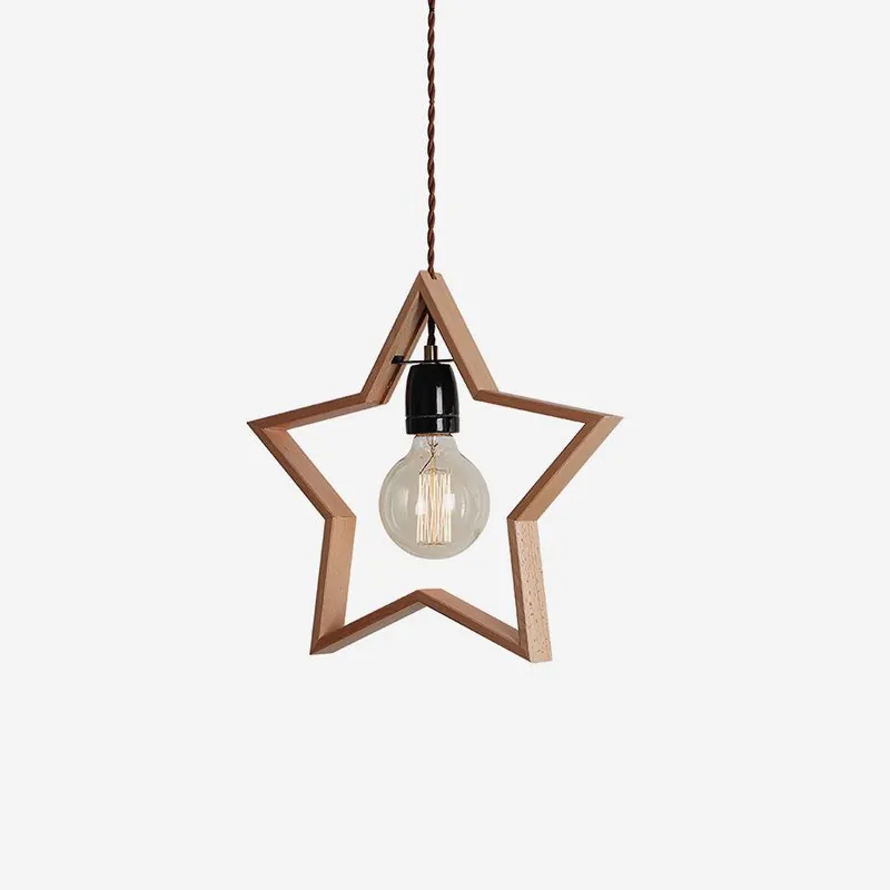 Luna Vintage-Holz-Stern-Hängelampe