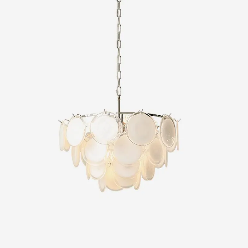Esona Luster mit gefrosteten Glasscheiben in Kaskaden
