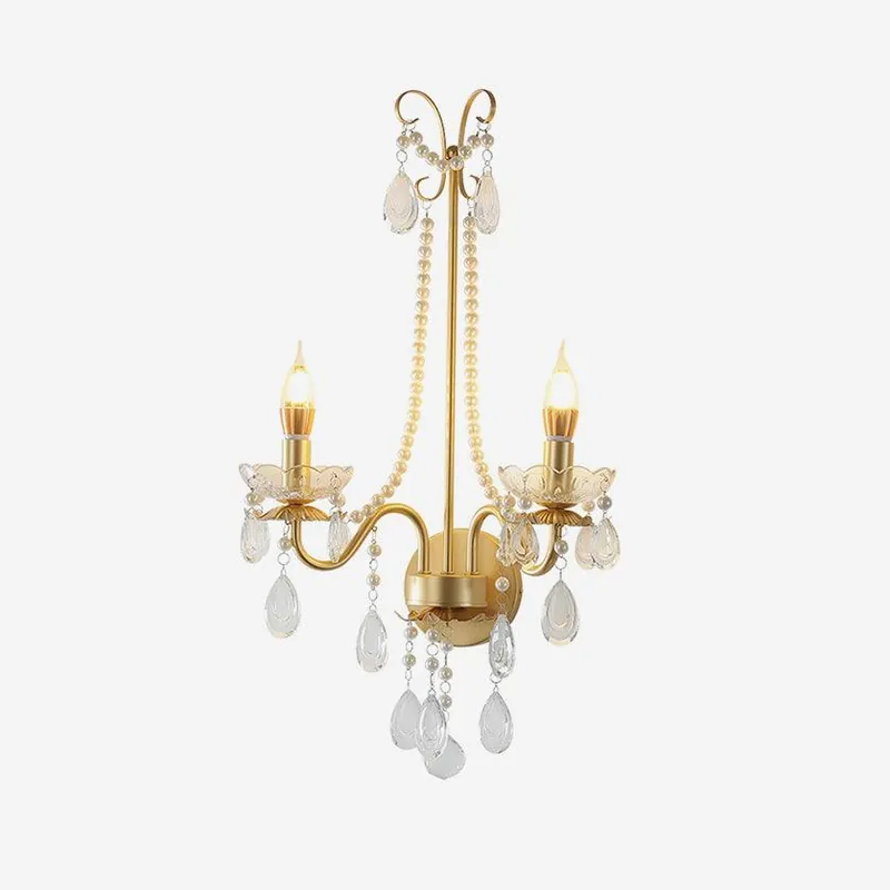 Wandleuchte mit eleganten Kristallperlen für das Zuhause