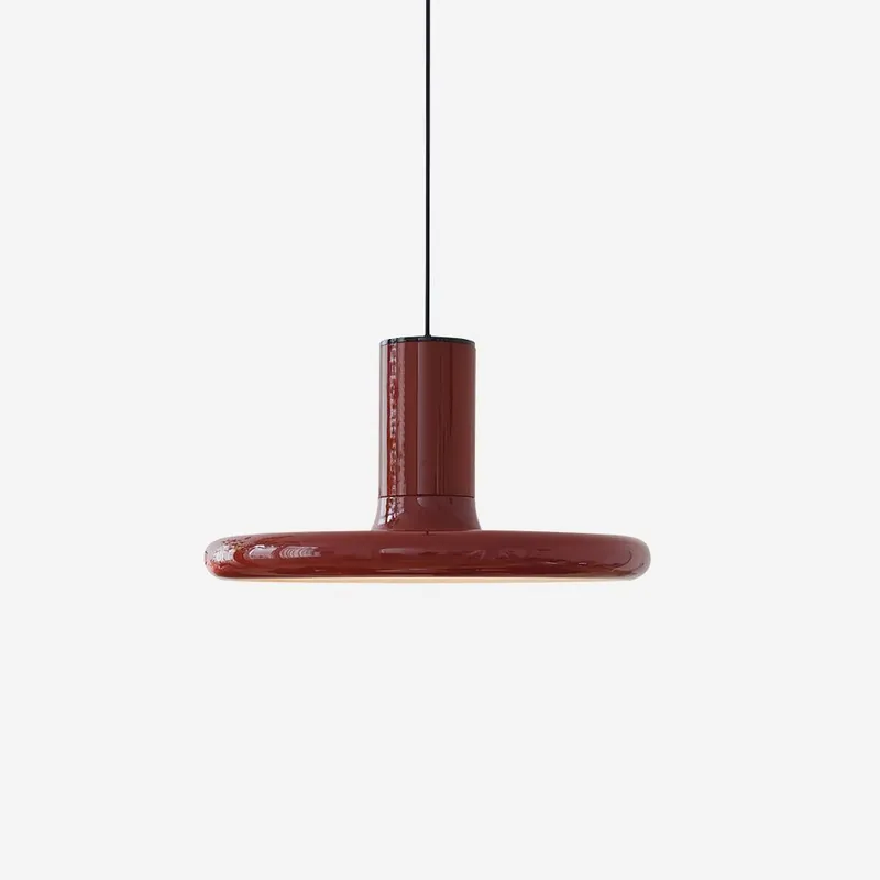 Frisbee Pendelleuchte Aluminium Rot Industriell