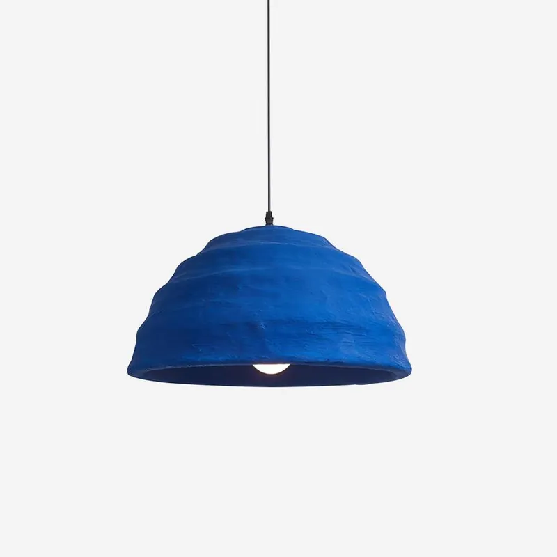 Lemon Pendelleuchte Mit Lampenschirm aus Blauer Polystyrol Urbaner Industrieller Stil
