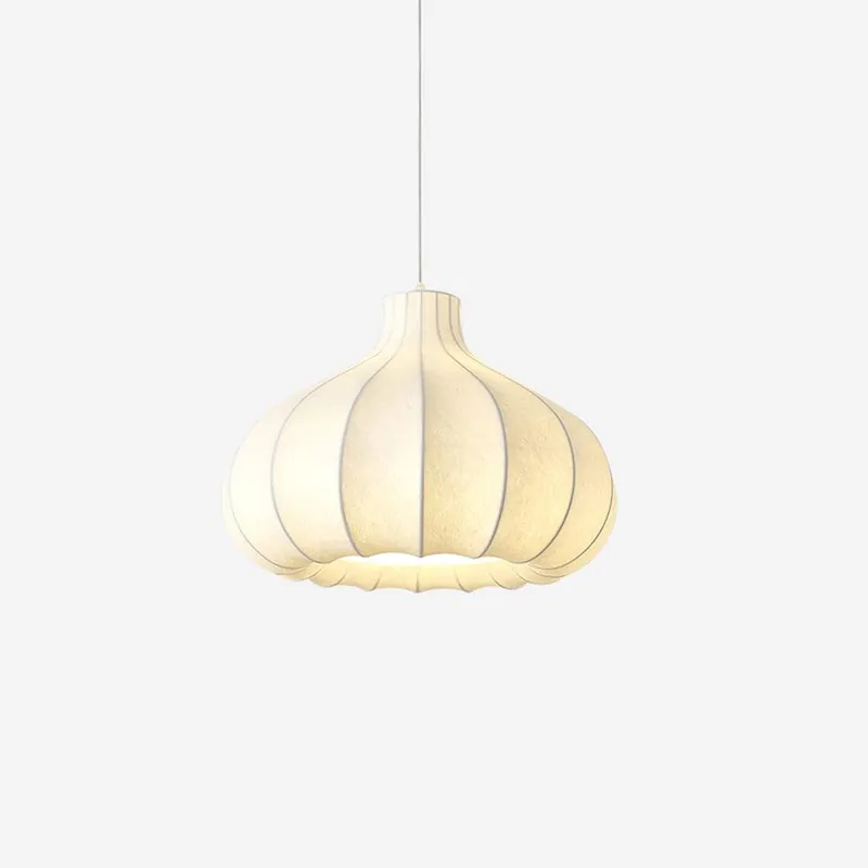 Silky Pendelleuchte mit Plissiertem Seidenlampenschirm Weiß Elegant