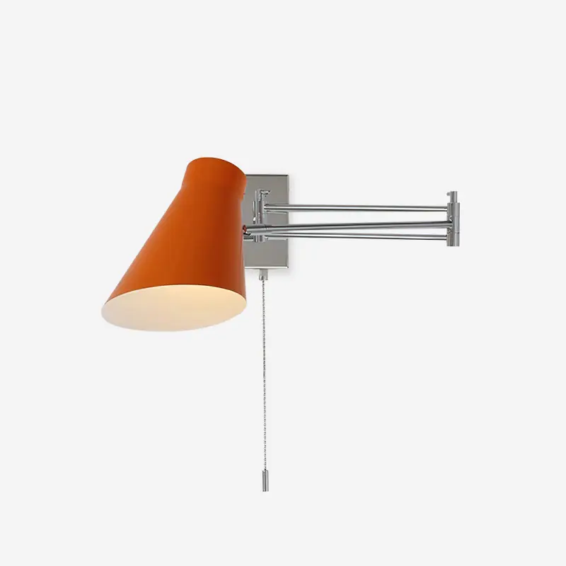 Virelli Wandleuchte mit Schwenkarm, Chrom, Orange, Verstellbar, Industriell