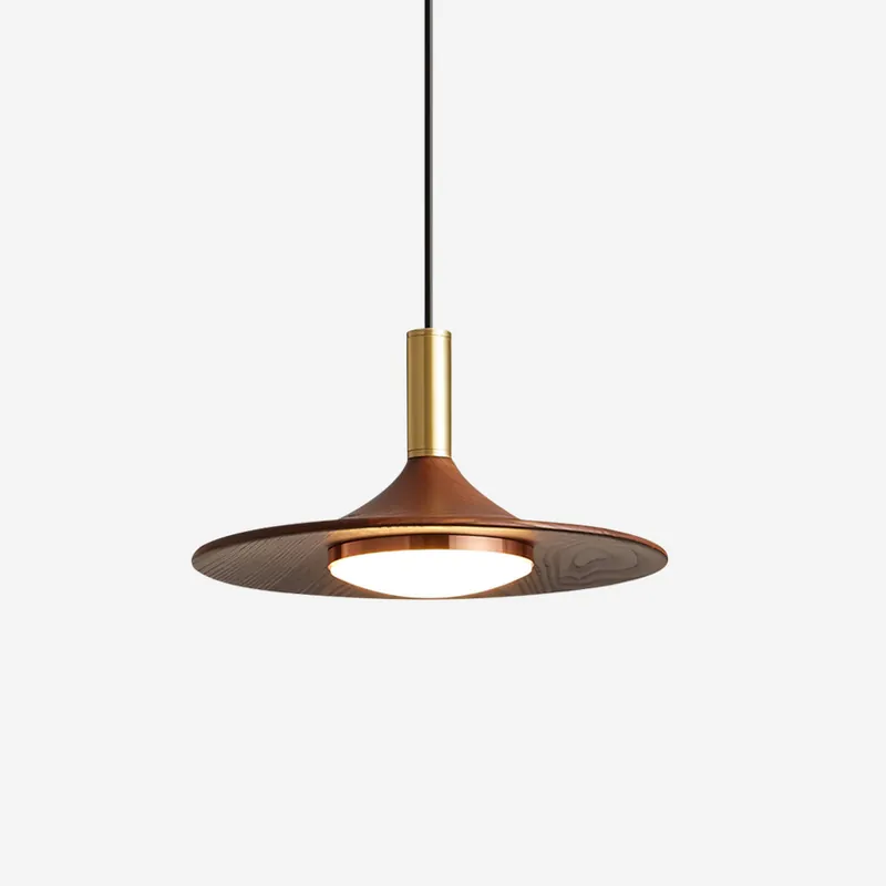 Virelli Pendelleuchte mit Holz-Optik, LED, Acryl, Midcentury