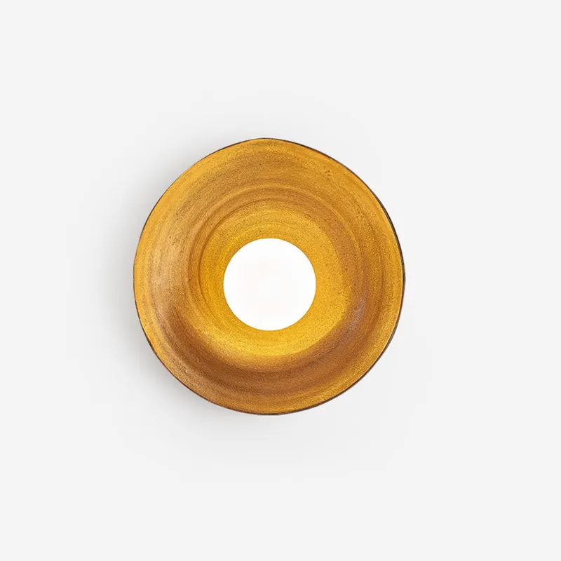 Virelli Wandleuchte mit Fiberglas-Diskus, Acryl-Globus für Nordic Warmth