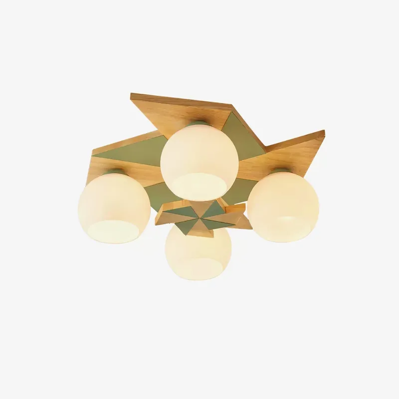 Ewooda Luster Deckenleuchte aus natürlichem Holz elegant