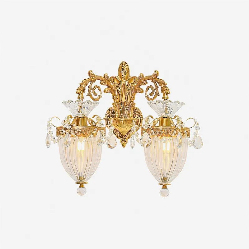 Elosia Luster doppelte Wandleuchte in elegantem Gold