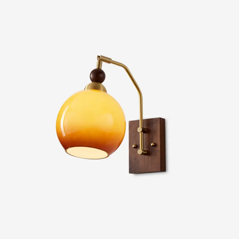 Jovene Lustra Elegante Wandlampe mit Bernstein-Glas