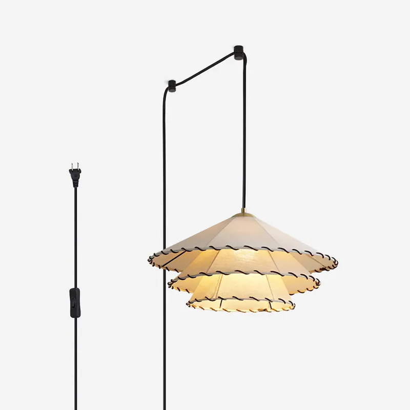 Vionel Moderne Stoff-Hängelampe mit Stecker