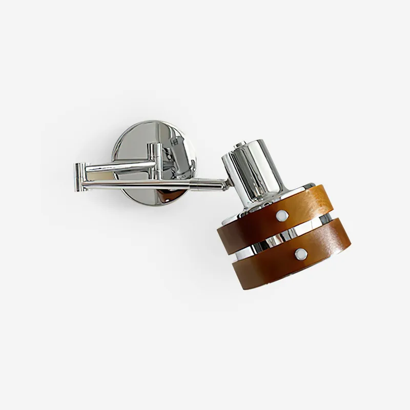 Flare Wandlampe aus Chrom und Mid-Century Holz