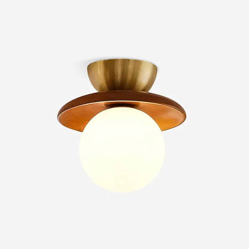 Dune Moderne Deckenleuchte aus Glas, Messing und Nussbaum