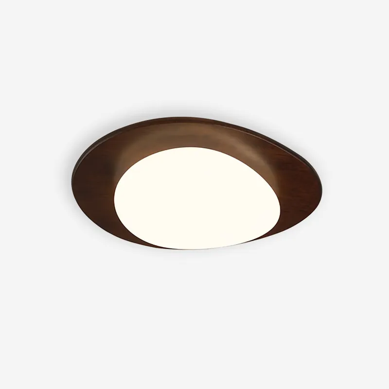 Deckenleuchte Holz Acryl Oval Schatten Minimalistisch Natürlich