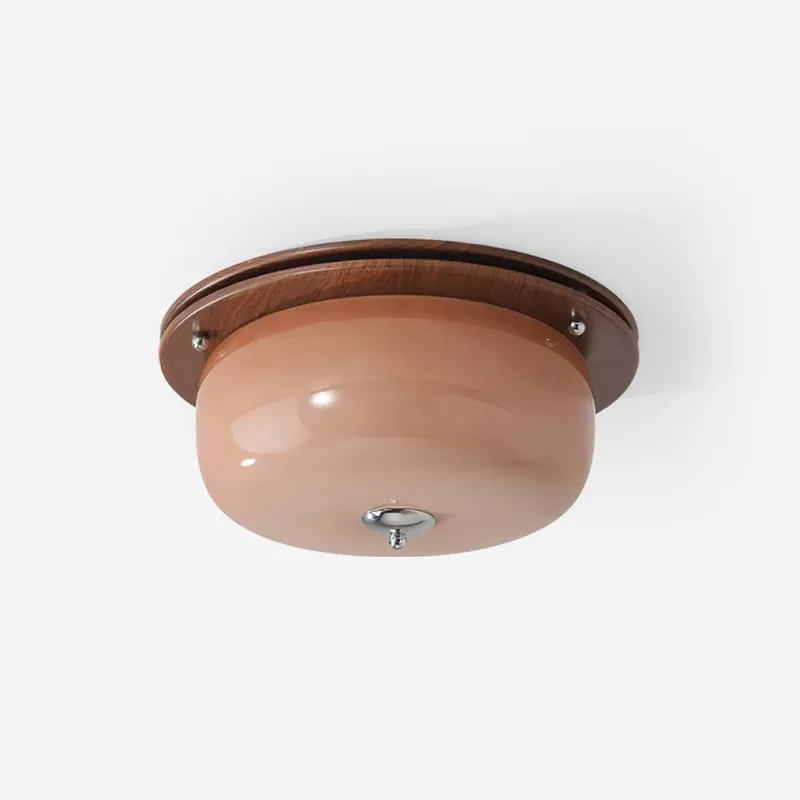 Deckenleuchte Glas Einbau Modern Minimalistisch Nussbaum