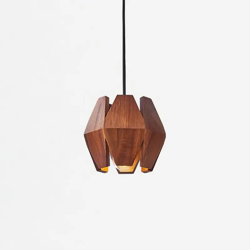 Geometrische Pendelleuchte Holz Nordisch Minimalistisch