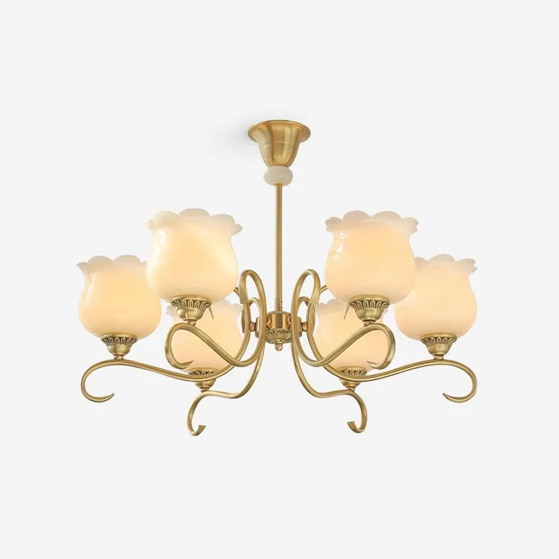 Mullan Lustre Messing Harz Weiß Gold