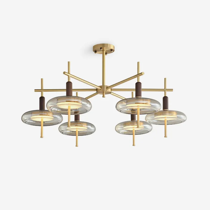 Redondo Lustra Lustre Messing Glas LED Modern
