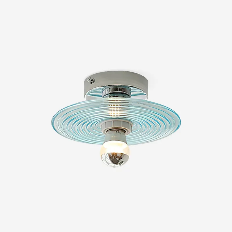 Curios Deckenleuchte Spirale aus Glas mit Chrombasis