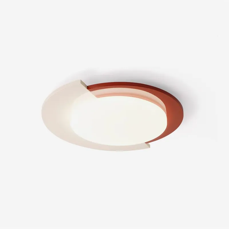 Toina Minimalistische Bicolor Deckenleuchte Rot Elfenbein