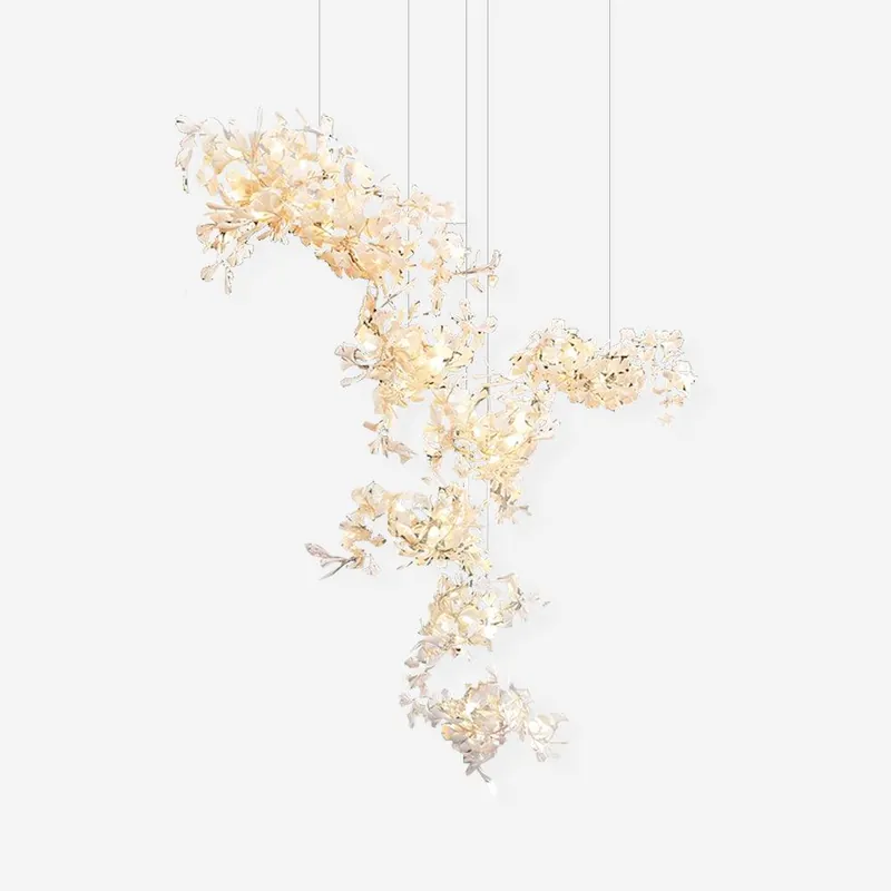 Ginkgo Kronleuchter Organischer Skulpturaler Blattzweig