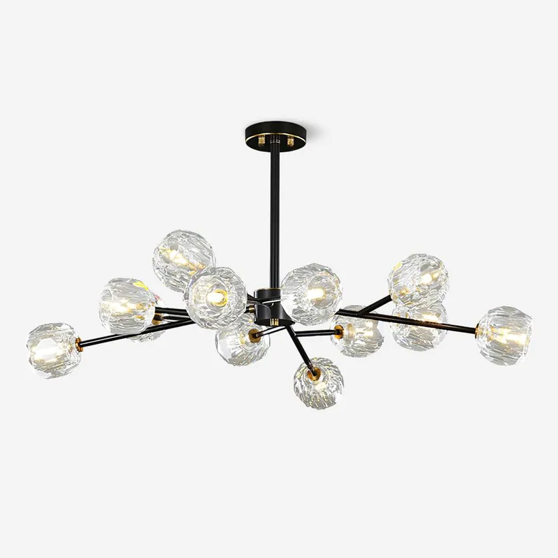 Crystal Kronleuchter Schwarze Facettierte Messingkugel
