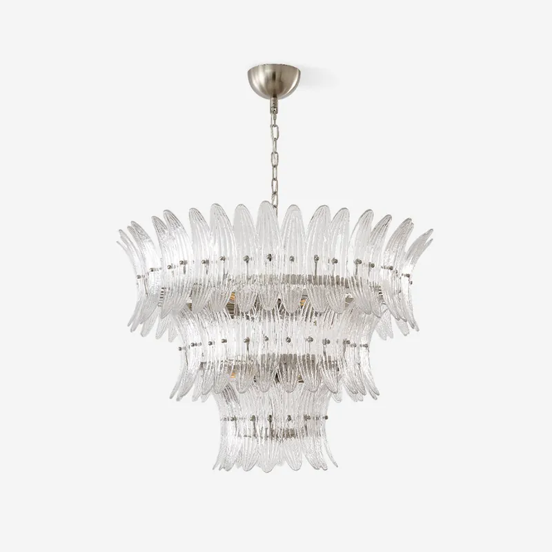 Palmette Lustre Überlagerte Glasblätter