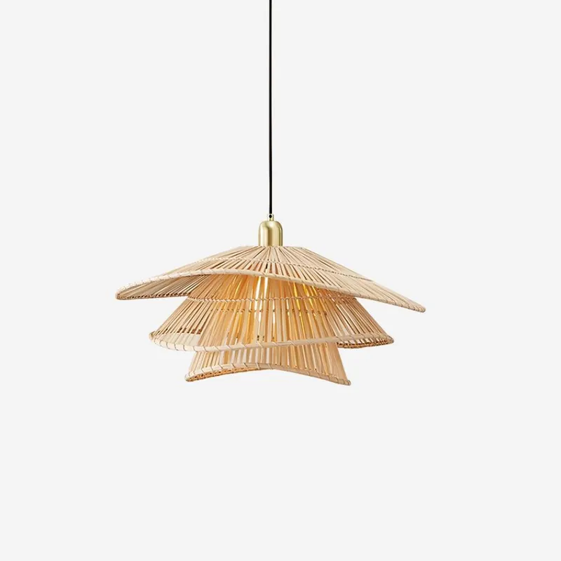 Weaver Hängelampe überlagertes Rattan