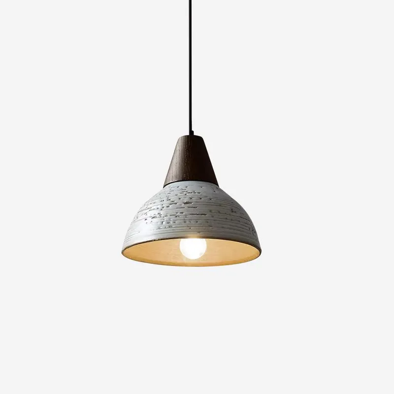 Tera Hängelampe minimalistische Keramik und Holz