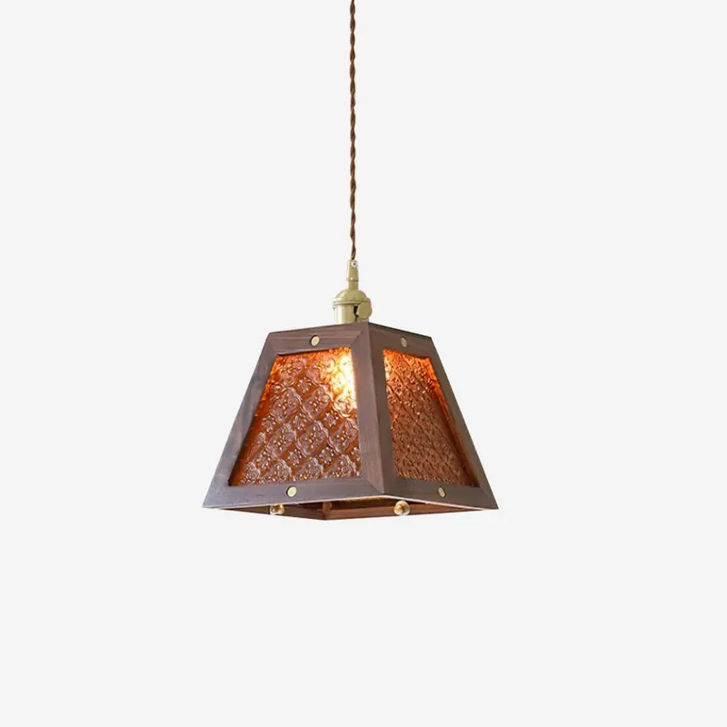Calvi Hängelampe Vintage-Glas mit floralem Muster
