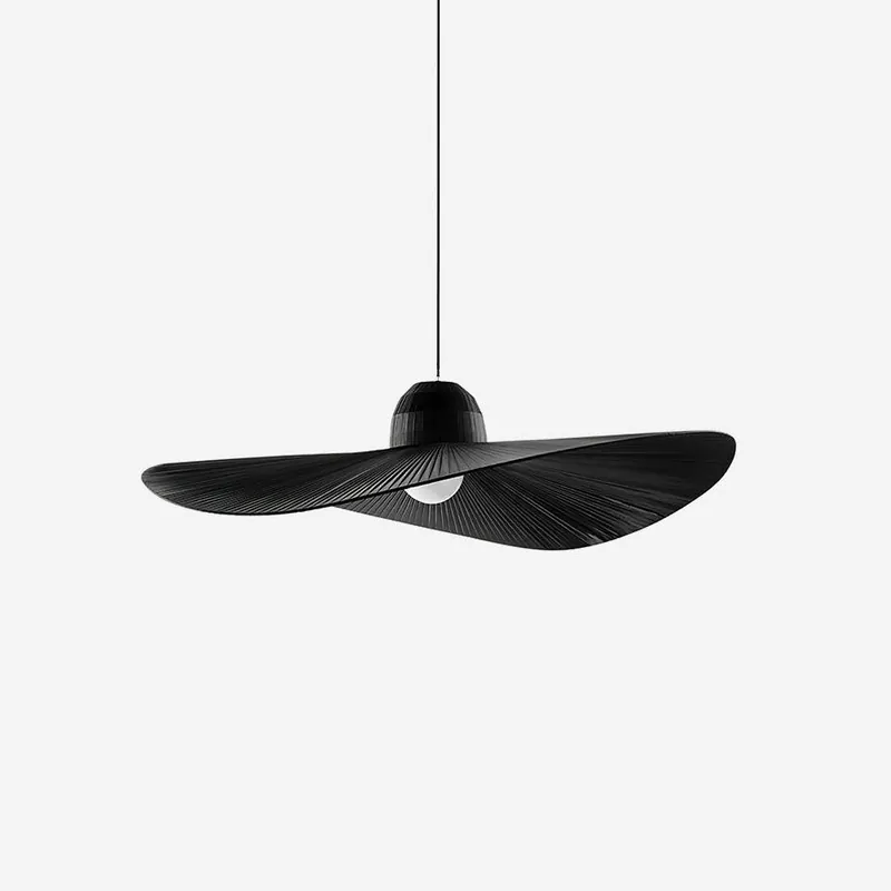 Moire Hat Pendelleuchte Plissierter Stoff Modern