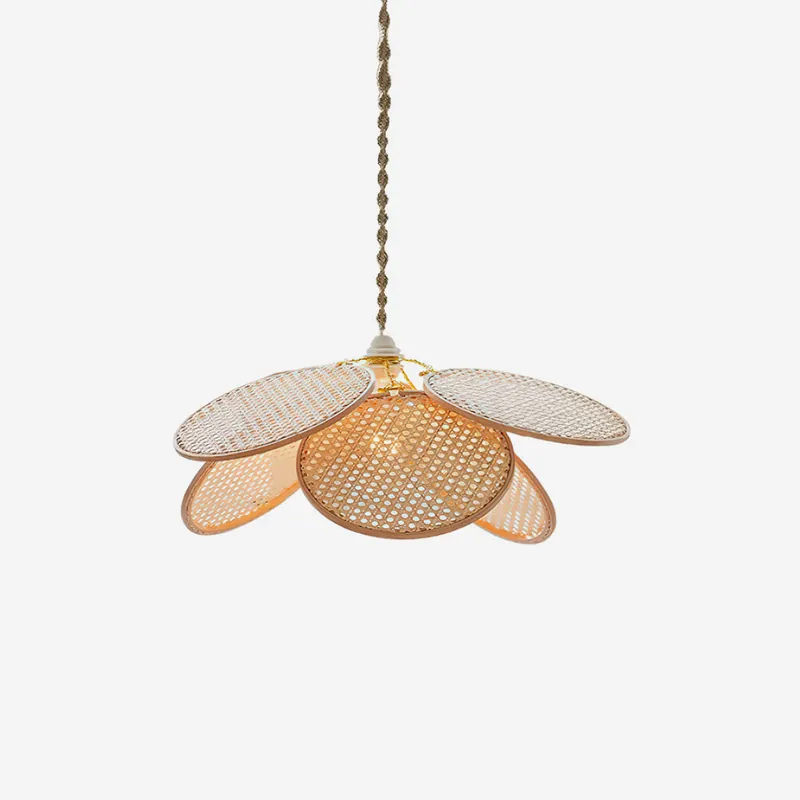 Kloe Pendelleuchte Blatt Rattan Organisch Bohemian