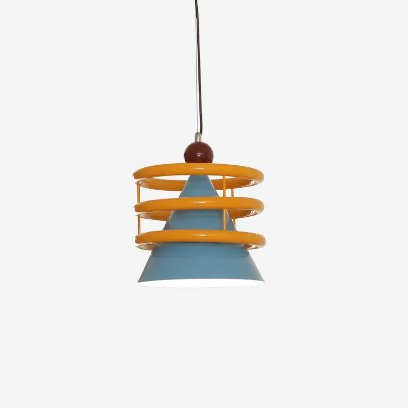 Sowden Pendelleuchte Kegel Blau Orange Ringe